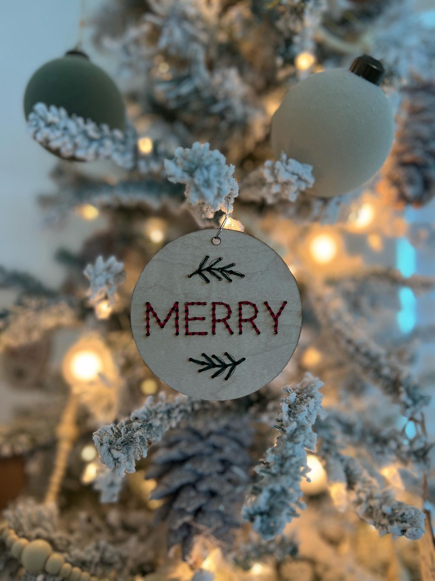 Christmas Words Embroidery Ornaments DIY