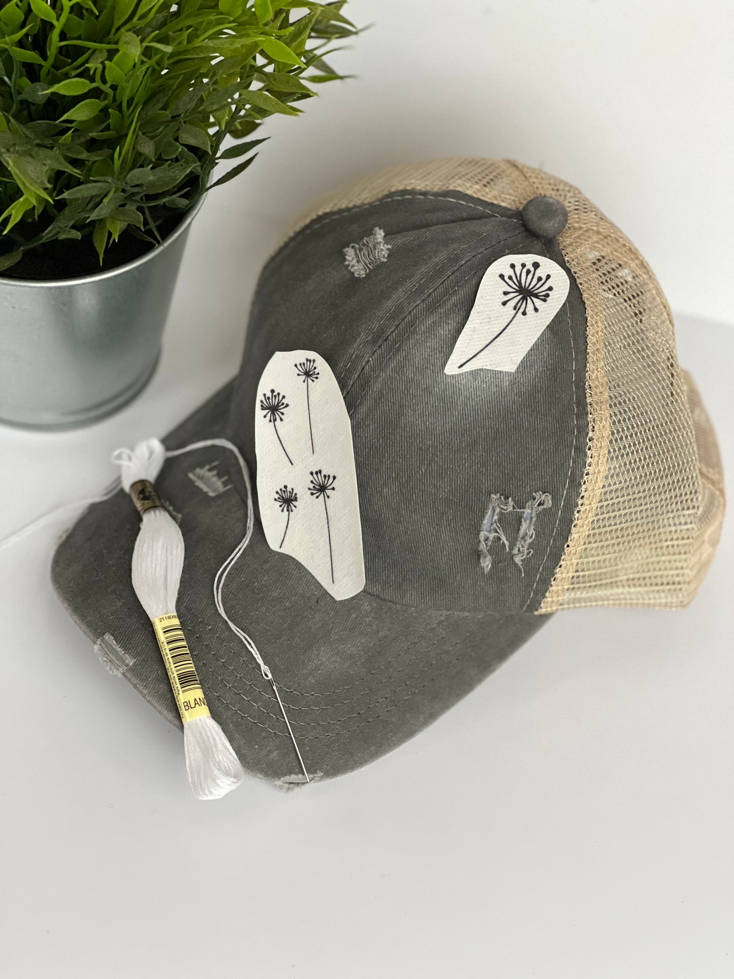 Criss Cross Hat Embroidery Kit DIY