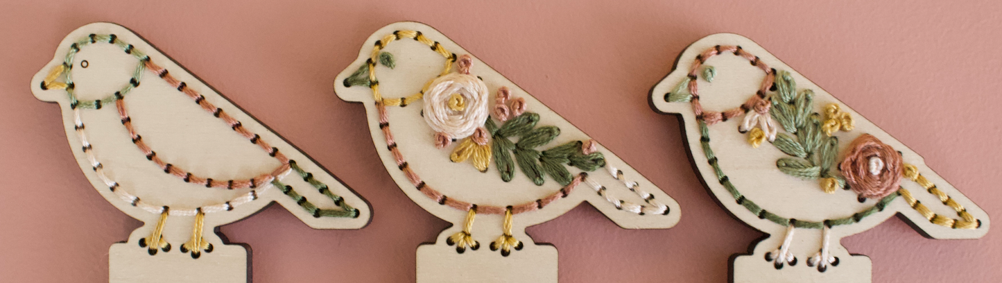 Floral Standing Birds Set of 4 DIY