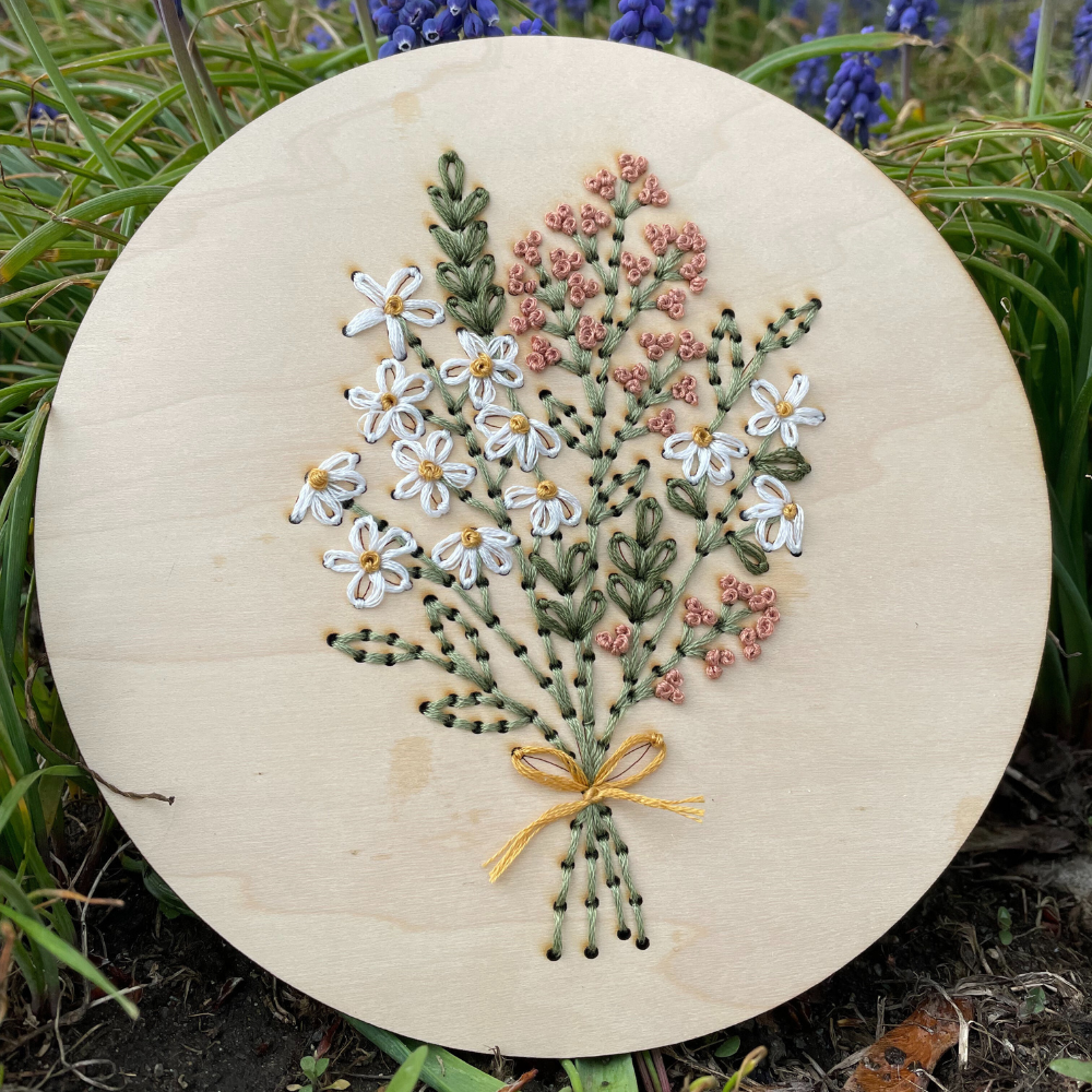 Daisy Floral Bouquet Embroidery Board DIY
