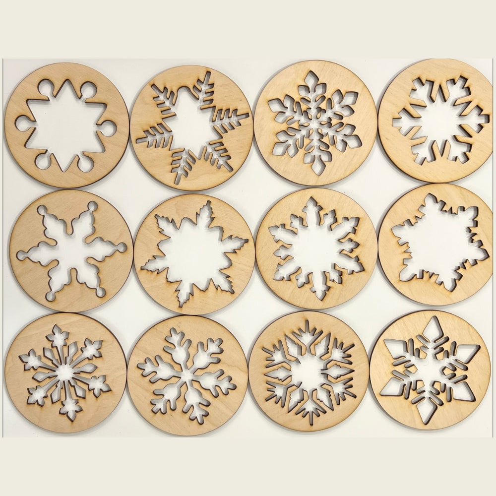 Set of 6 Christmas Ornaments Scandinavian Lace Look