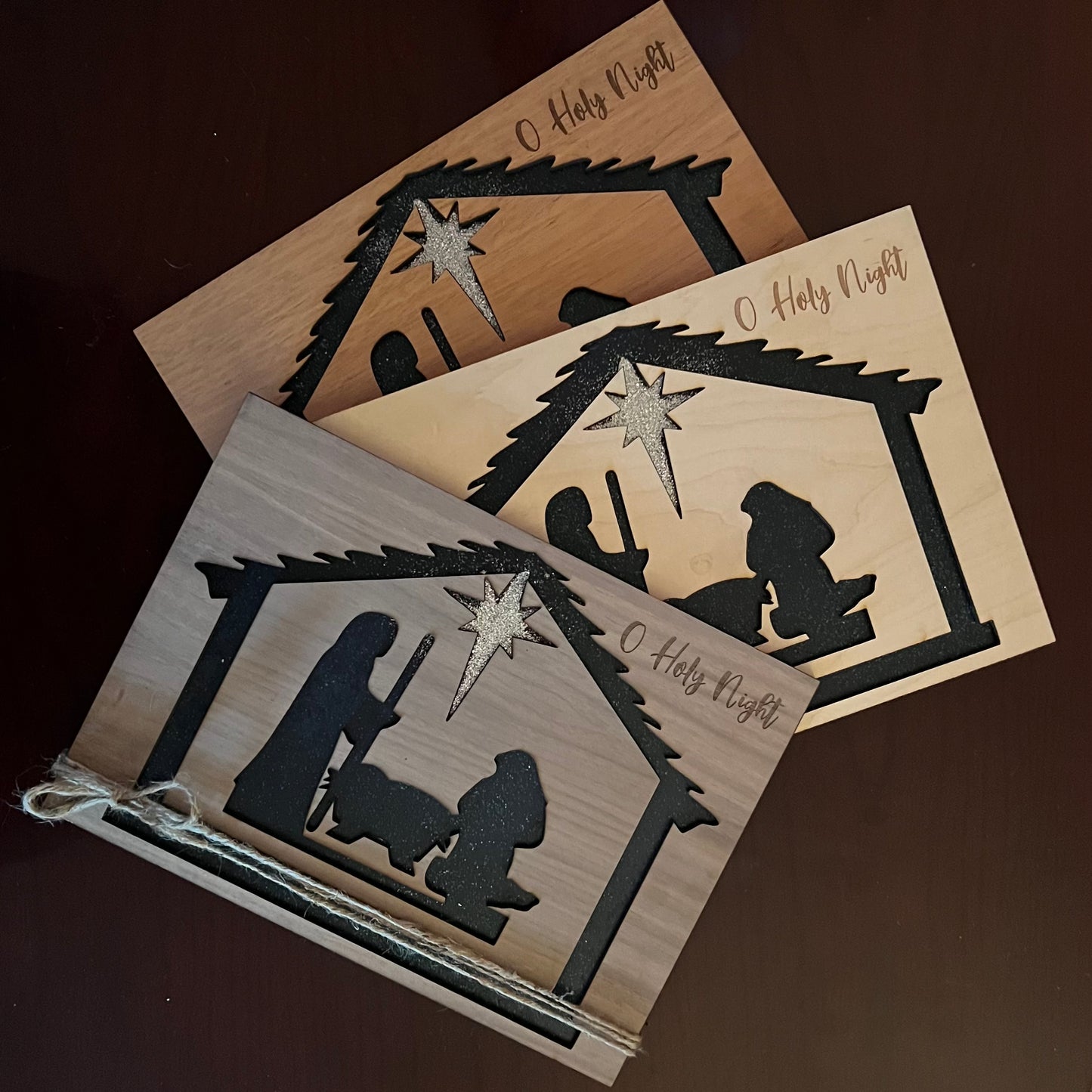 "Oh Holy Night" Christmas Stable Nativity Scene