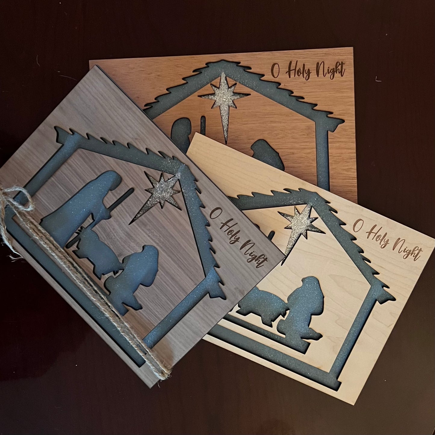 "Oh Holy Night" Christmas Stable Nativity Scene