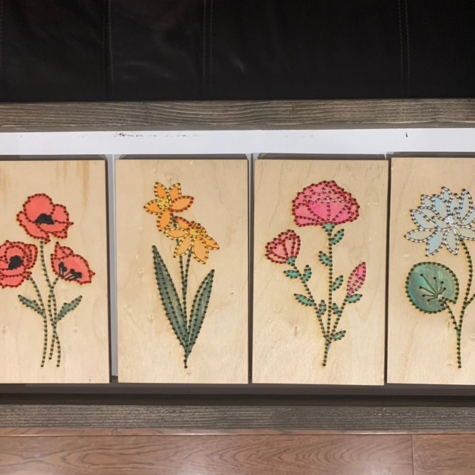 Birth Flower DIY Embroidery Boards