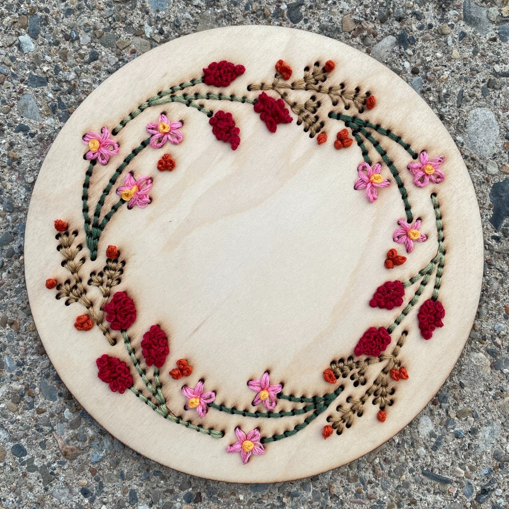 Fall Wreath Embroidery Board DIY