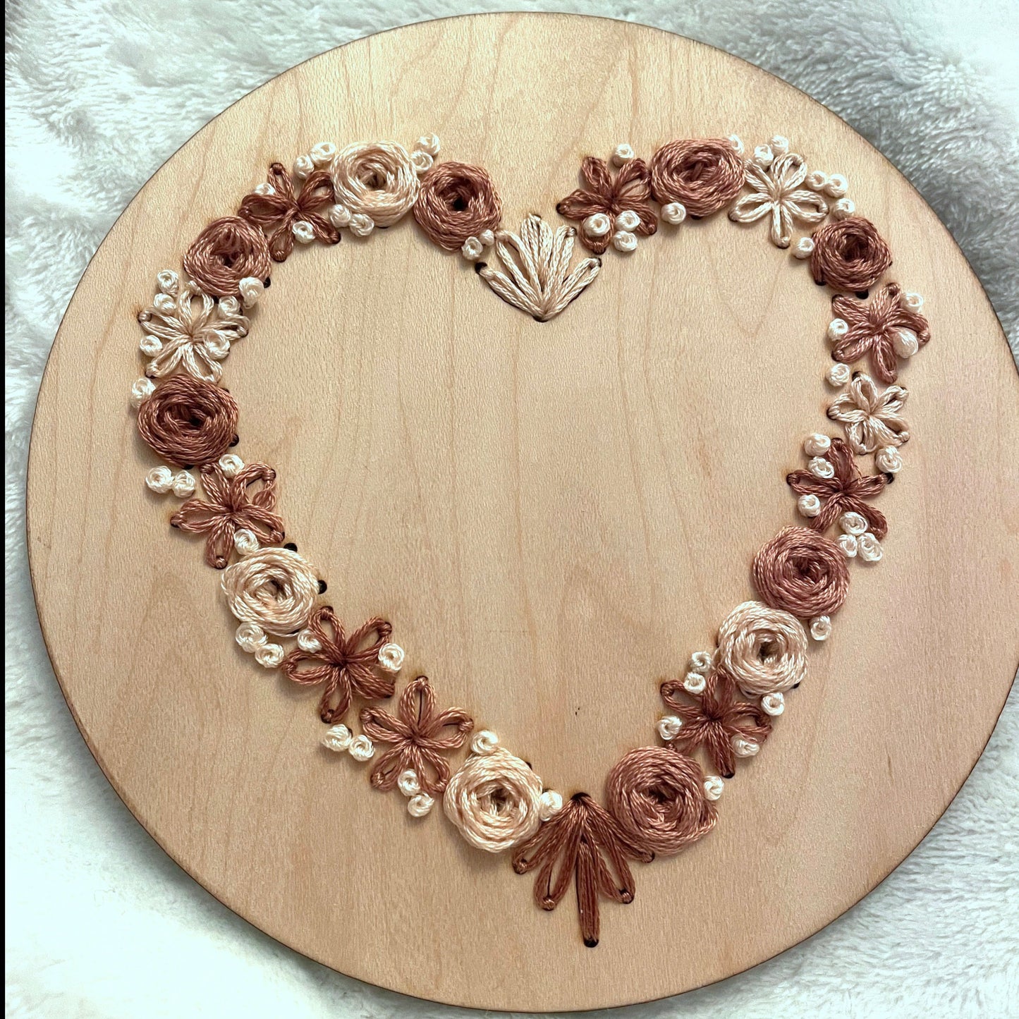 Heart With Floral Outline Embroidery Board DIY
