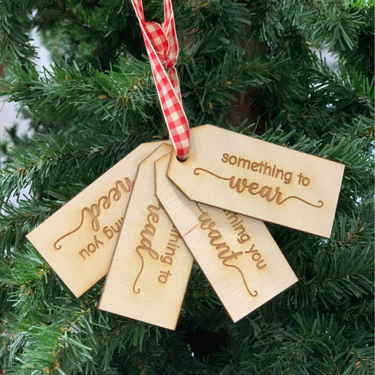 Minimalist Gift Tags Something to Wear, Read, Need and Want