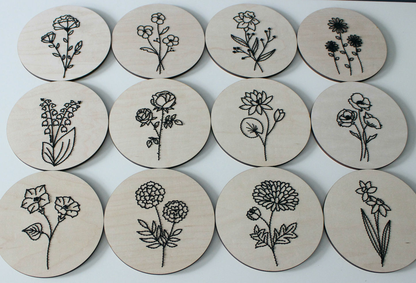 Birth Flower DIY Embroidery Boards